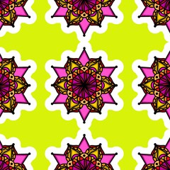 Mandala Flower Decorative Elements Vintage Oriental Pattern