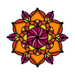 Mandala Flower Decorative Elements Vintage Oriental Pattern