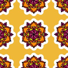 Mandala Flower Decorative Elements Vintage Oriental Pattern