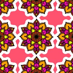 Mandala Flower Decorative Elements Vintage Oriental Pattern