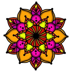 Mandala Flower Decorative Elements Vintage Oriental Pattern