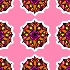 Mandala Flower Decorative Elements Vintage Oriental Pattern