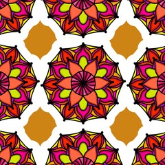 Mandala Flower Decorative Elements Vintage Oriental Pattern