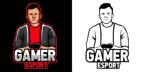 gamer esport logo mascot design © Dominico