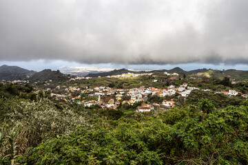 Fototapeta premium Rocky landscape at the village of Lanzarote on Gran Canaria island, Spain.
