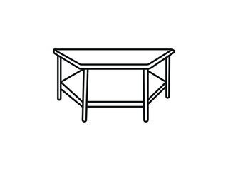  Tea table line icon concept. Tea table vector linear illustration, symbol, sign.  Tea table vector.tea table. creative  Business design