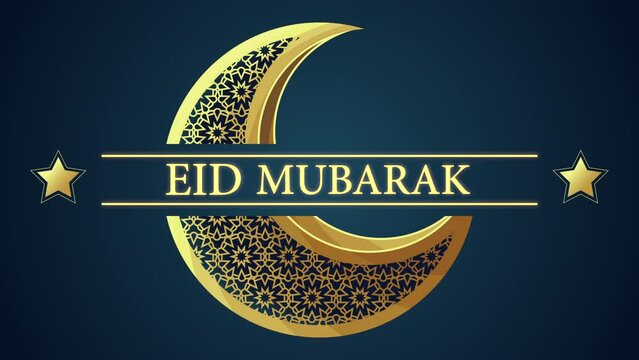 eid mubarak lettering with animation