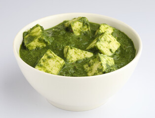 Palak paneer or Spinach and Cottage cheese curry Traditional Indian food. 