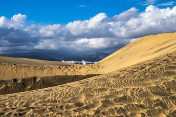 Maspalomas Sand Dunes on the south coast of the island of Gran Canaria, Canary Islands, Spain