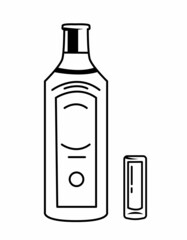 A bottle of Gin icon. Element of drink icon for mobile concept and web apps. Vector Illustration of Gin Bottle Sketch Style. A bottle of Gin icon can be used for web and mobile