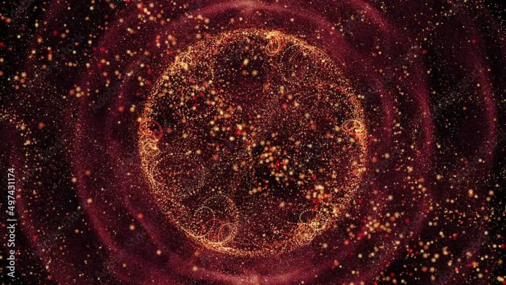 Wall mural abstract complicated global design appears and rotates on dark space like background then fades to b