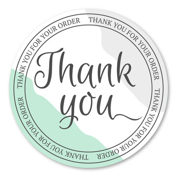Thank you for your order handwritten inscription. hand drawn lettering. Thank you calligraphy. Thank you card sticker. Vector illustration.