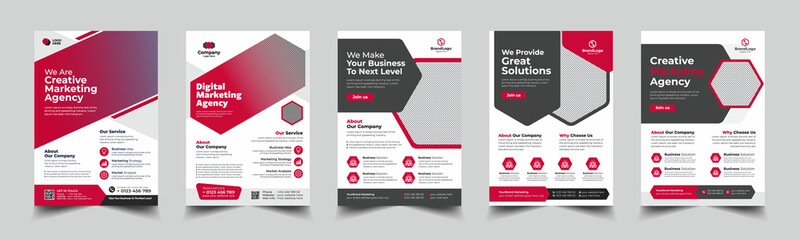 Corporate business, digital marketing agency flyer Brochure design, cover modern layout, annual report, poster, flyer in A4 template