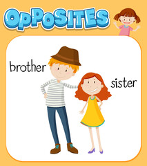 Opposite words for brother and sister