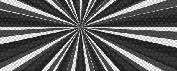 Black comic book transparent background