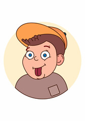 Cute little baby with a playful expression vector illustration