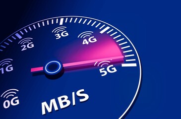 Speed instrument, 5G 5th generation mobile network wireless speed