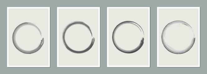 Abstract vector background design. Minimalist design.  Circular brush strokes. Cover design vector for wall decoration, postcard, brochure design, story template, social media posts and photos.