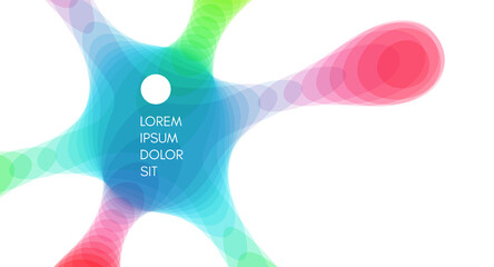 Colored paint stains on a white background. Abstract background. Template for poster, flyer, banner or book cover. 3d vector illustration with dynamic effect.