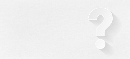 Question mark design with copy space on white background