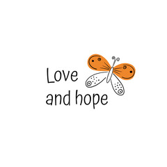 Vector illustration of spring lettering isolated set with decorative elements of sun, chickens, willow, tulip