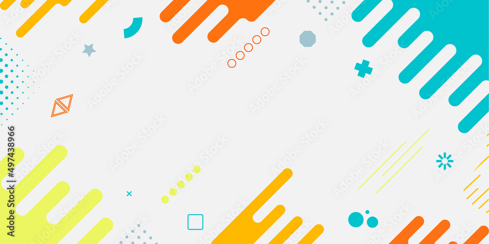 Wall mural abstract pop art color paint splash pattern background. memphis geometry background