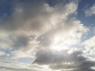 Blue cloudy sky. Nature background. Design backdrop