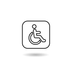 Wheelchair Handicap Symbol Icon with shadow