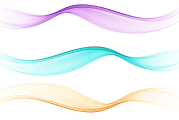 Collection of smooth smoky waves. Design element. wave flow
