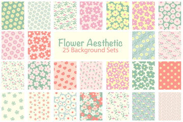 Flower Aesthetic Background Graphic Sets