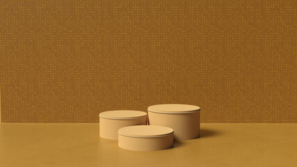 3D Render : Scene with 3D Abstract geometry shape background. podium platform mock up scene for display  product or object