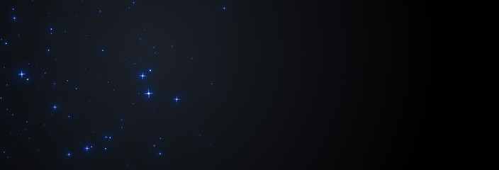 少な目　ひかえめ　夜空　浮遊　キラキラ　星　星屑　パーティクル　宇宙　横長　ワイド　壁紙