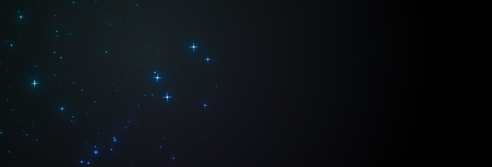 少な目　ひかえめ　夜空　浮遊　キラキラ　星　星屑　パーティクル　宇宙　横長　ワイド　壁紙