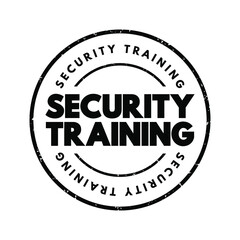 Security Training text stamp, concept background