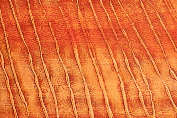 Abstract art background red and orange colors. Watercolor painting on canvas with coral lines and gradient.