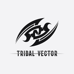 tribal, classic , black, ethnic tattoo icon vector illustration design logo