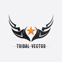 tribal, classic , black, ethnic tattoo icon vector illustration design logo