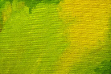 Abstract art background green and yellow colors. Watercolor painting on canvas with olive gradient.
