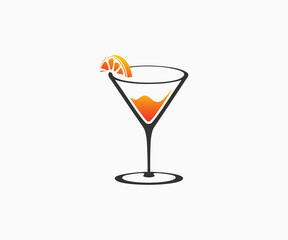 Cocktail glass vector. Cocktail glass icon. Cocktail glass symbol