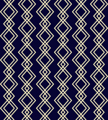 Fototapeta na wymiar Abstract geometric background. Vector seamless pattern with rhombuses and zigzag lines. Vintage diamond wallpaper print