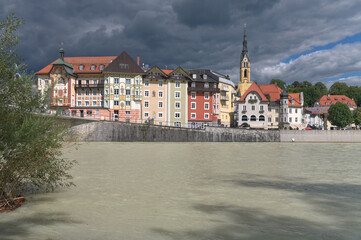 Bad Toelz at Isar River,upper Bavaria,Germany