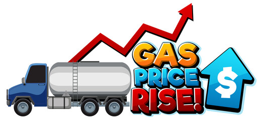 Gas price rise cartoon word logo design