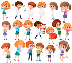 Collection of many kids doing different activities