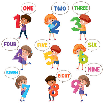 Set of number 0 to 9 for kids