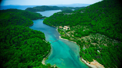 Obraz na płótnie Canvas Aerial view of Mljet national park, Island Mljet, Croatia