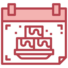 BROWNIE red line icon,linear,outline,graphic,illustration