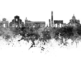 Obraz premium Bologna skyline in black watercolor