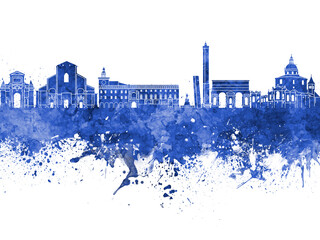 Bologna skyline in watercolor background © Paulrommer
