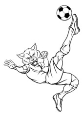 Wolf Soccer Football Player Animal Sports Mascot
