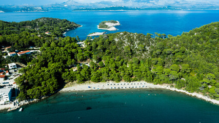 Aerial view of Saplunara, Island Mljet, Croatia
